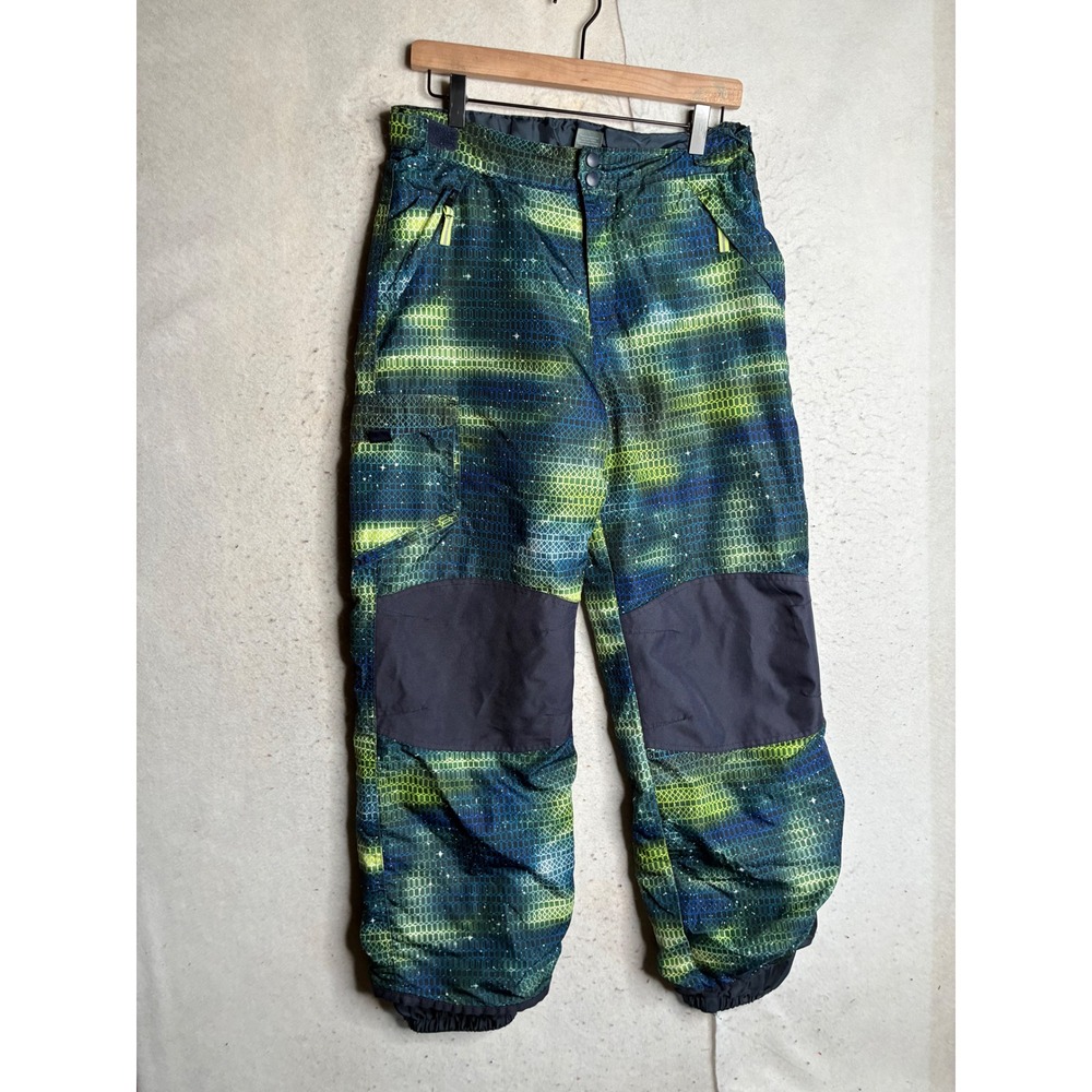 Champion Boys XL 16-18 Snow Pants Green Blue Galaxy Print Insulated Ski Trousers